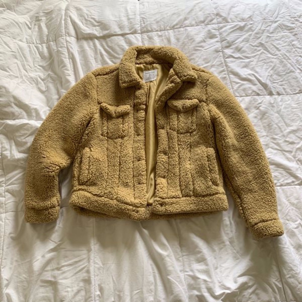 Urban Outfitters Men's Tan Sherpa Coat